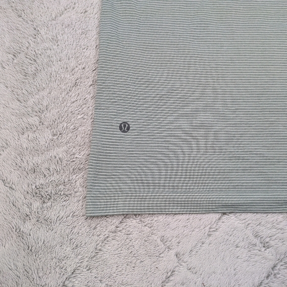 Lululemon Shirt Men's L Green White Teal Stripe Metal Vent Tech Slim Fit Gym - Picture 7 of 7